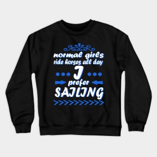 Sailing girl sailing boat saying captain Crewneck Sweatshirt